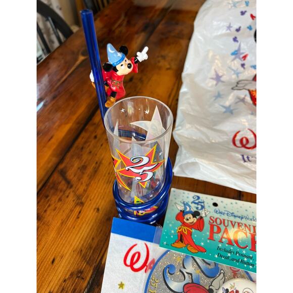 Vintage Walt Disney World 25 year Souvenir Pack banners button cups & pens - Picture 10 of 14